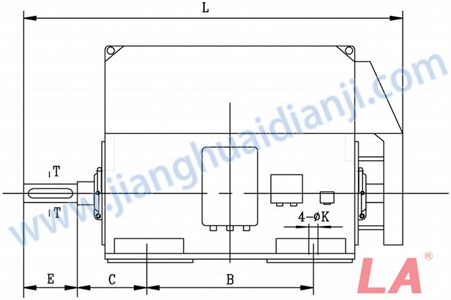 YHP系列磨煤機(jī)用高壓三相異步電動機(jī)安裝尺寸圖(IP54、IP55 6KV) - 六安江淮電機(jī)有限公司