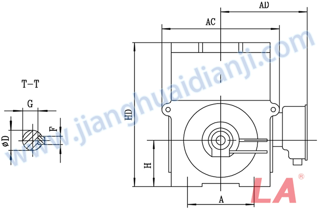 YHP系列磨煤機(jī)用高壓三相異步電動機(jī)安裝尺寸圖(IP54、IP55 10KV) - 六安江淮電機(jī)有限公司