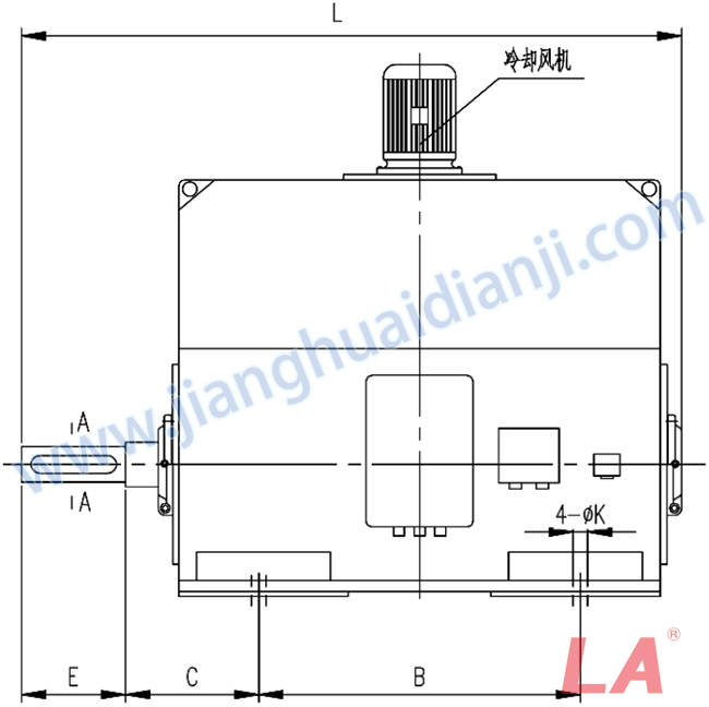 YP系列高壓變頻調(diào)速三相異步電動機安裝尺寸圖(IP54、IP55 6KV) - 六安江淮電機有限公司