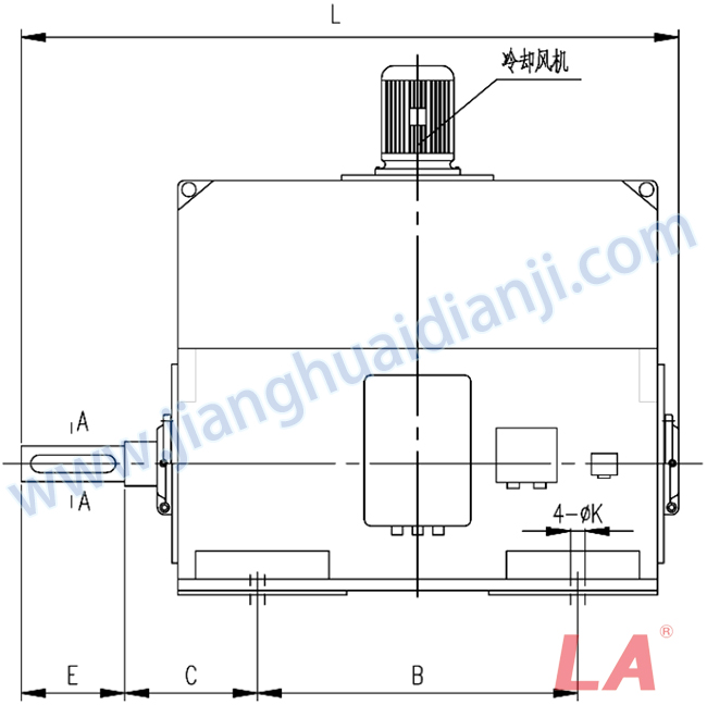 YP系列高壓變頻調(diào)速三相異步電動機安裝尺寸圖(IP54、IP55 10KV) - 六安江淮電機有限公司