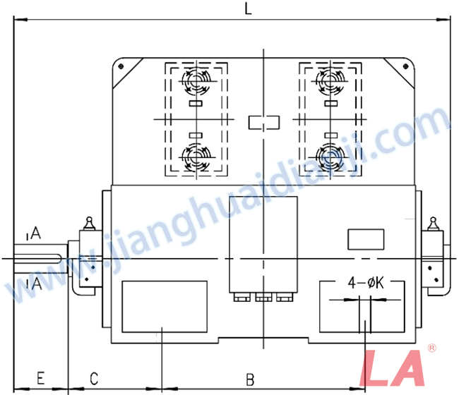 YKS系列大型高壓三相異步電動(dòng)機(jī)外形及安裝尺寸圖(YKS710-1000 IP44、IP54、IP55) - 六安江淮電機(jī)有限公司