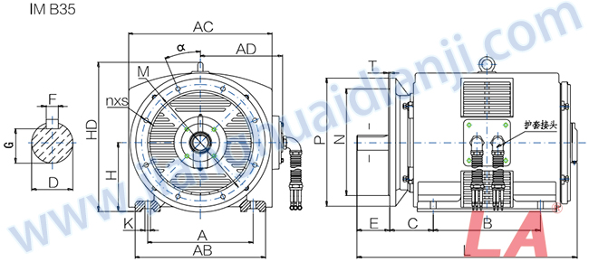 Y系列空壓機(jī)專(zhuān)用電機(jī)外形及安裝尺寸圖 - 六安江淮電機(jī)有限公司